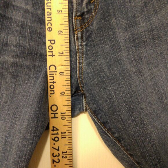 Levi's straight leg jeans womens 4M 27x32 blue denim dark wash stretch - Picture 9 of 11